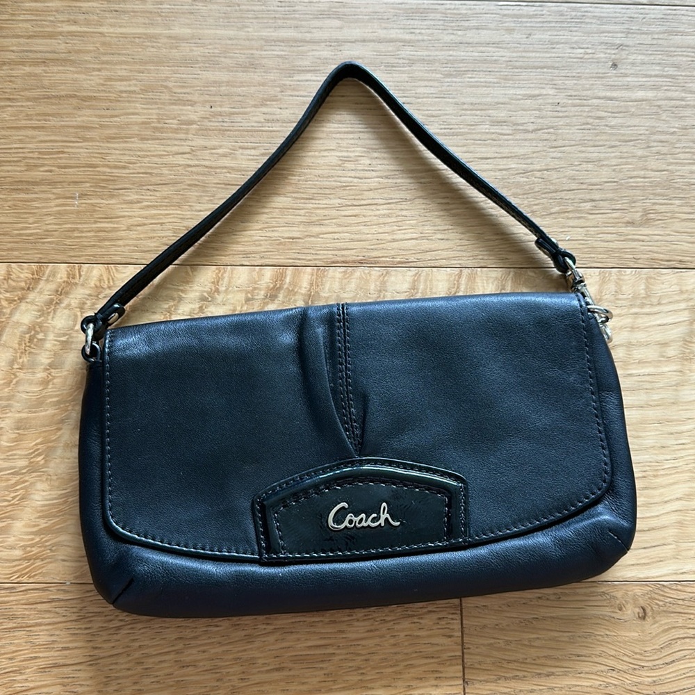 Coach large wristlet black